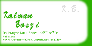 kalman boszi business card